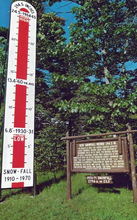 Snowfall Barometer Sign Keweenaw County (newer photo)